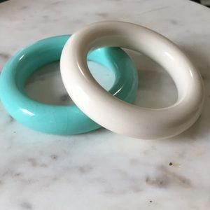 Jewelry - Vintage Soft Blue & White Bangle Bracelets Jewelry - Vintage Soft Blue & White Bangle Bracelets